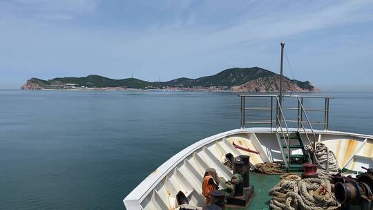 山东烟台蓬莱小钦岛，海景民宿海上风光