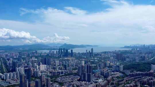 山海城市粤港澳大湾区建筑高楼深圳风光