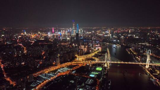 南浦大桥夜景航拍