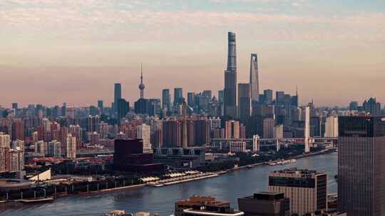 上海天际线8k航拍视频素材模板下载
