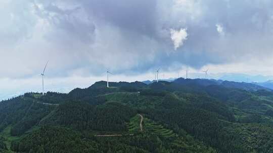 大自然风力发电能源蓝天白云