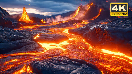 火山岩浆流动自然灾害山体滑坡地震海啸9