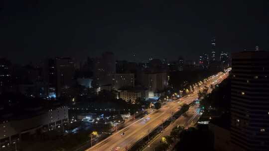 北京夜晚东三环城市道路