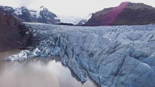 航拍冰川与雪山视频素材模板下载