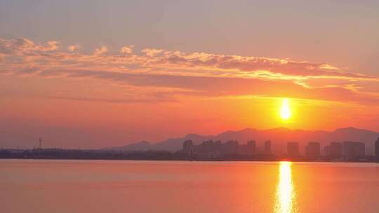 杭州之江日落黄昏风景