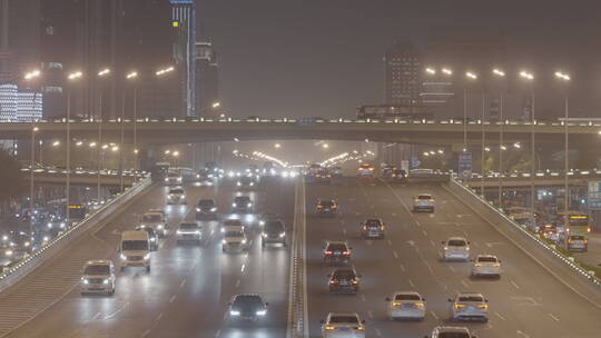 城市夜景 夜景车流