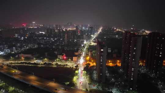 城市夜景高空俯瞰全景