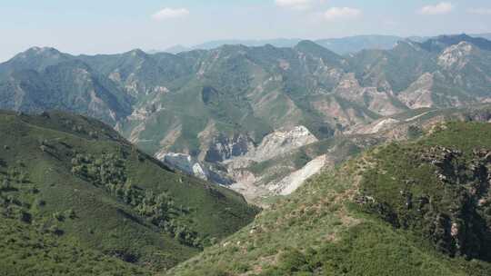 航拍内蒙古呼和浩特大青山井尔梁风景