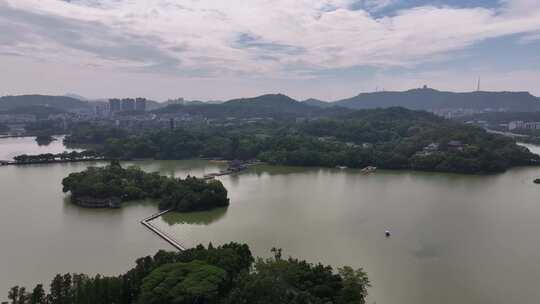 惠州惠城区傍晚夕阳航拍视频素材模板下载