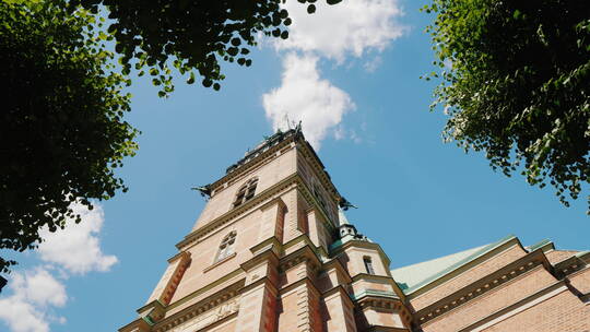 斯德哥尔摩市中心的德国教堂视频素材模板下载