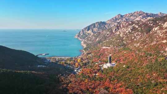 青岛崂山青岛秋景青岛太清宫航拍