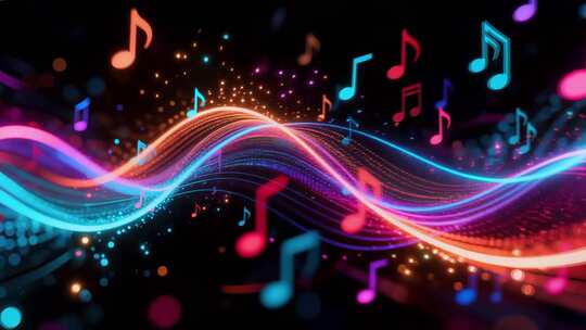 动感音符粒子音乐背景素材