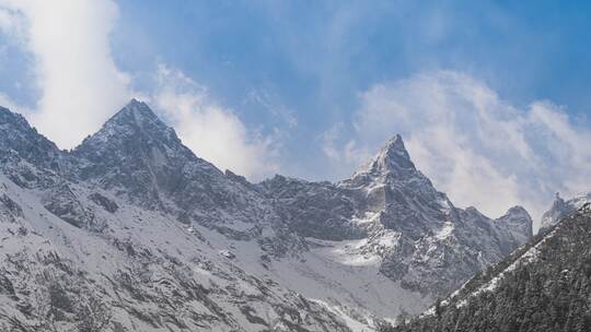 毕棚沟雪山延时风光4K 10bit 422视频素材模板下载