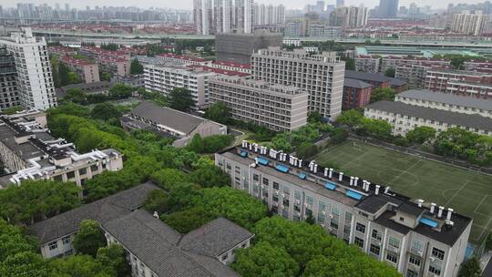 上海华东理工大学校园航拍视频素材模板下载
