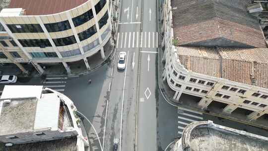 广东省江门市台山市台城历史文化街区航拍