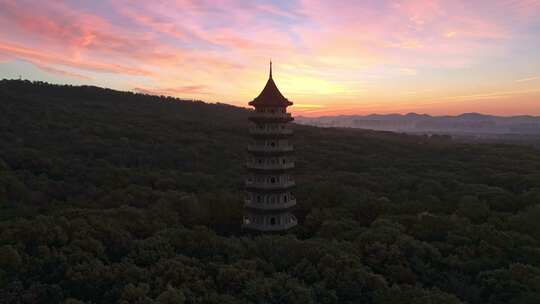 灵谷寺 中山陵风景区 南京秋天 灵谷寺朝霞