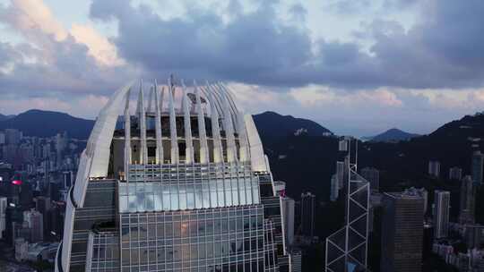 香港地标建筑IFC航拍大景