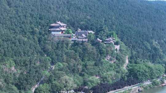 山林道观寺庙古建筑后飞