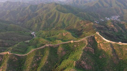 长城大气震撼晚霞建筑脉络光影