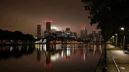 城市夜景  孤独城市 航拍延时