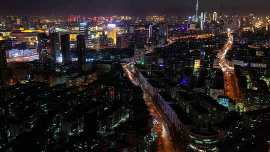 天津城市建筑环绕中国高速公路延时