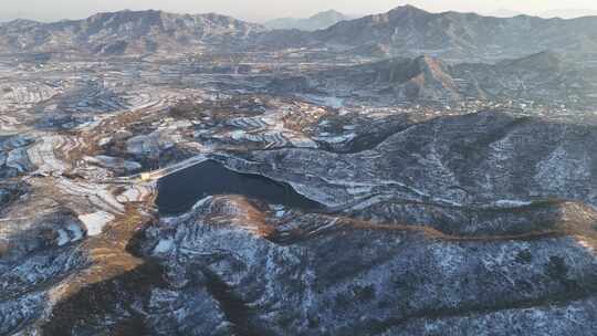 航拍雪景 唯美冬日空镜 立冬 冬至节气