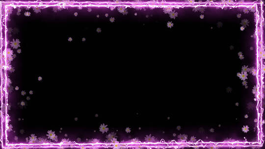 闪电紫色菊花装饰边框