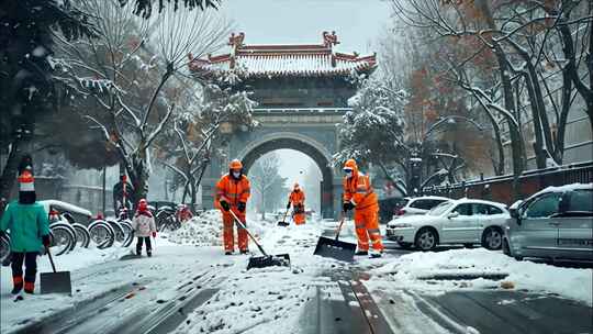 冬天城市下雪天冬季大雪雪景ai素材原创