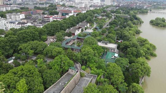 旅游景区湖南岳阳楼5A景区航拍