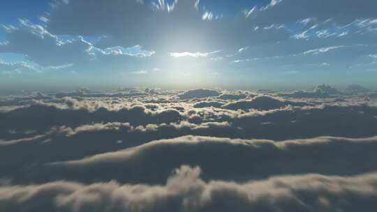 在天空的云层上快速飞行视频素材模板下载