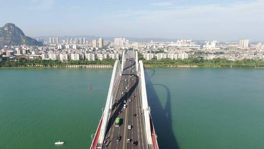 城市航拍柳州广雅大桥视频素材模板下载