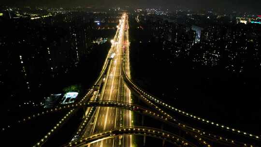 城市立交桥夜景车辆车流视频素材