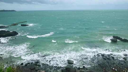 广西北海涠洲岛大海鳄鱼山旅游旅行风景升格