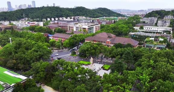 长沙湖南大学操场学校大景【组镜】