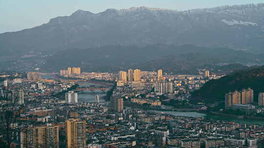 雅安市雨城区日出全景
