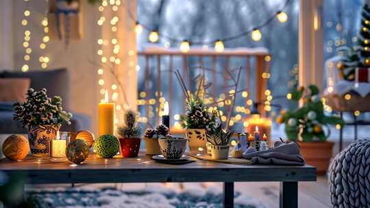 冬天的唯美小村庄 欧洲圣诞平安夜静谧片头