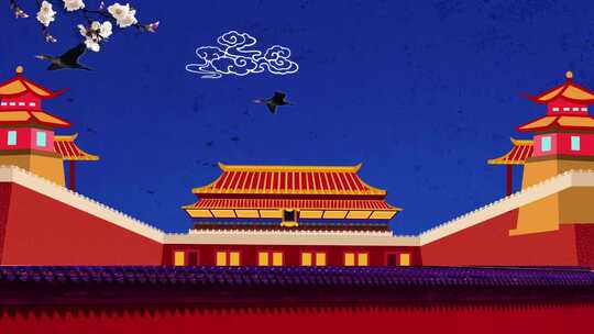 中式古建筑动画场景