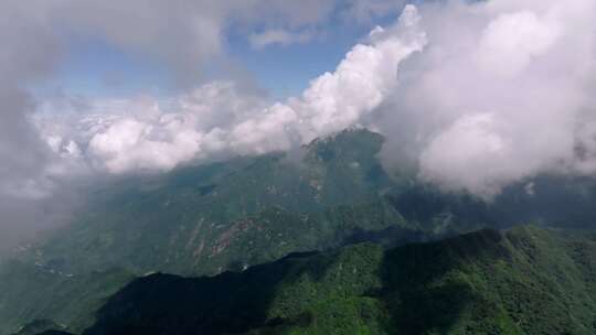 航拍陕西 西安 南五台景区 秦岭山脉视频素材模板下载