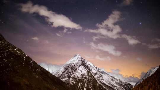 雪山自然风光延时