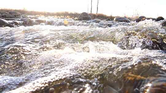 冰融 冬天 初春 水面 河流 冰雪融化 自然