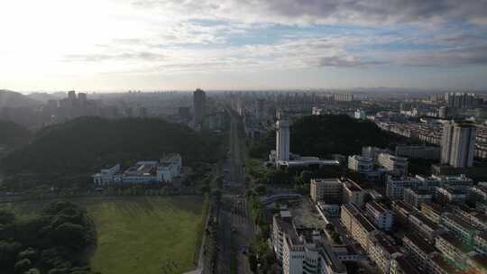 浙江台州新城商务区高楼建筑航拍