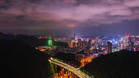 贵阳城市夜景时光流逝