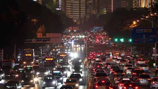 深圳深南中路夜景车流