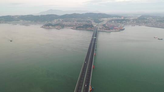 原创 福建福州平潭海峡公铁大桥航拍景观