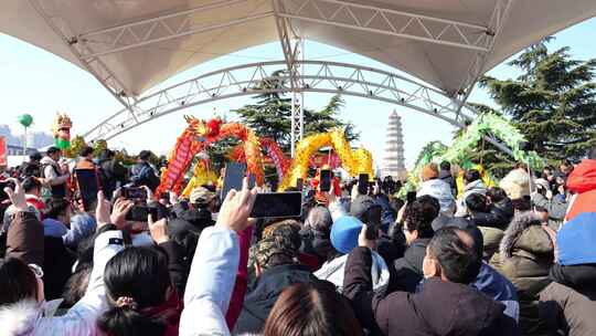 舞狮子 舞龙 元宵节 闹元宵 传统节日