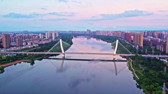 中国辽宁沈阳浑河富民桥城市风景