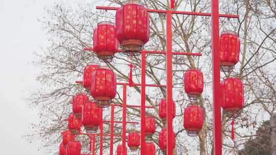 春节民俗新年气氛红灯笼4K实拍视频素材模板下载
