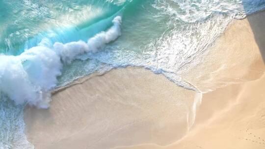 海浪冲击沙滩视频素材模板下载