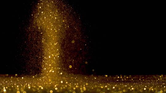 金色喷射粒子颗粒光斑闪烁