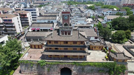 浙江宁波鼓楼地标建筑航拍